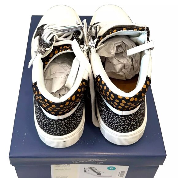 Women’s High-Top Sneakers – Size 8, White/Black, Zip Closure - Picture 3 of 4